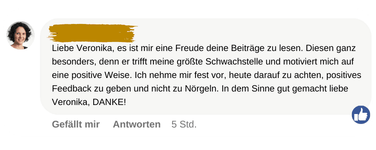 Social-Media-Kommentar: Es ist eine Freude, deine Beiträge zu lesen – sie treffen meine größte Schwachstelle und motivieren auf positive Weise