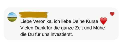 Social-Media-Kommentar: Ich liebe deine Kurse – vielen Dank für die ganze Zeit und Mühe