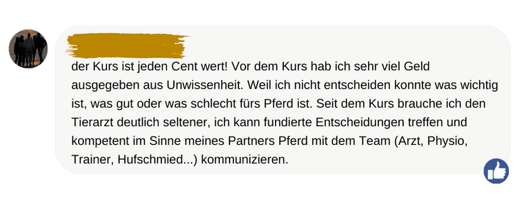 Social-Media-Kommentar: Der Kurs ist jeden Cent wert – ich treffe fundierte Entscheidungen und brauche den Tierarzt deutlich seltener