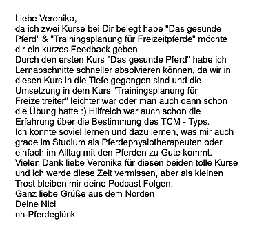 Originalnachricht aus dem Trainingskurs 1