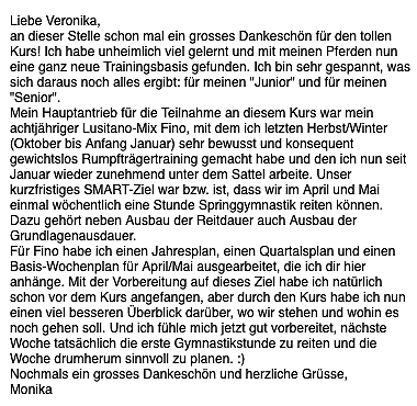 Originalnachricht aus dem Trainingskurs 3